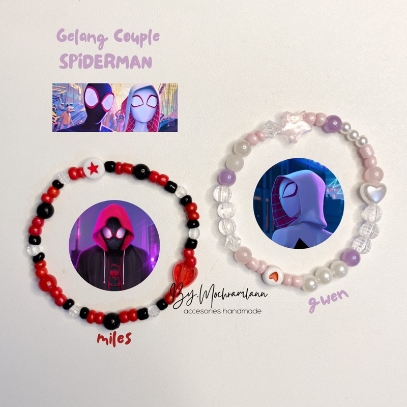 Jual Gelang Couple Spiderman Miles Morales Gwen Stacy Spiderman