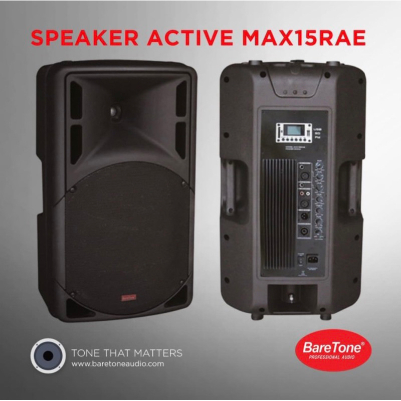 Jual Speaker Aktif Baretone MAX 15 RAE Original 15 Inch Active BARETONE