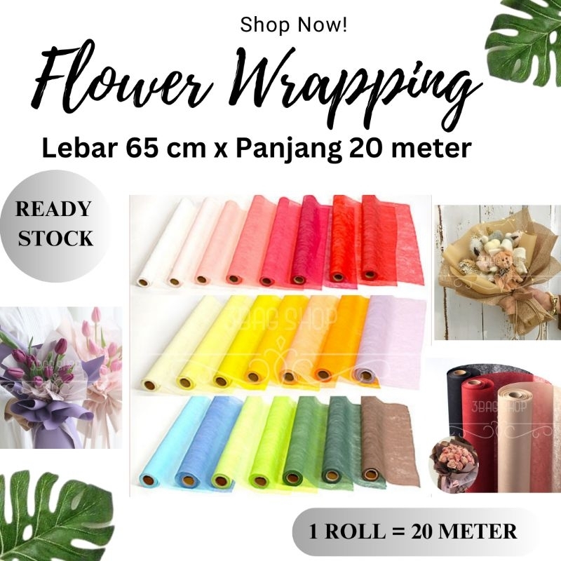 Jual Flower Wrapping Basic Spunbond Kertas Tissue Polos Pembungkus