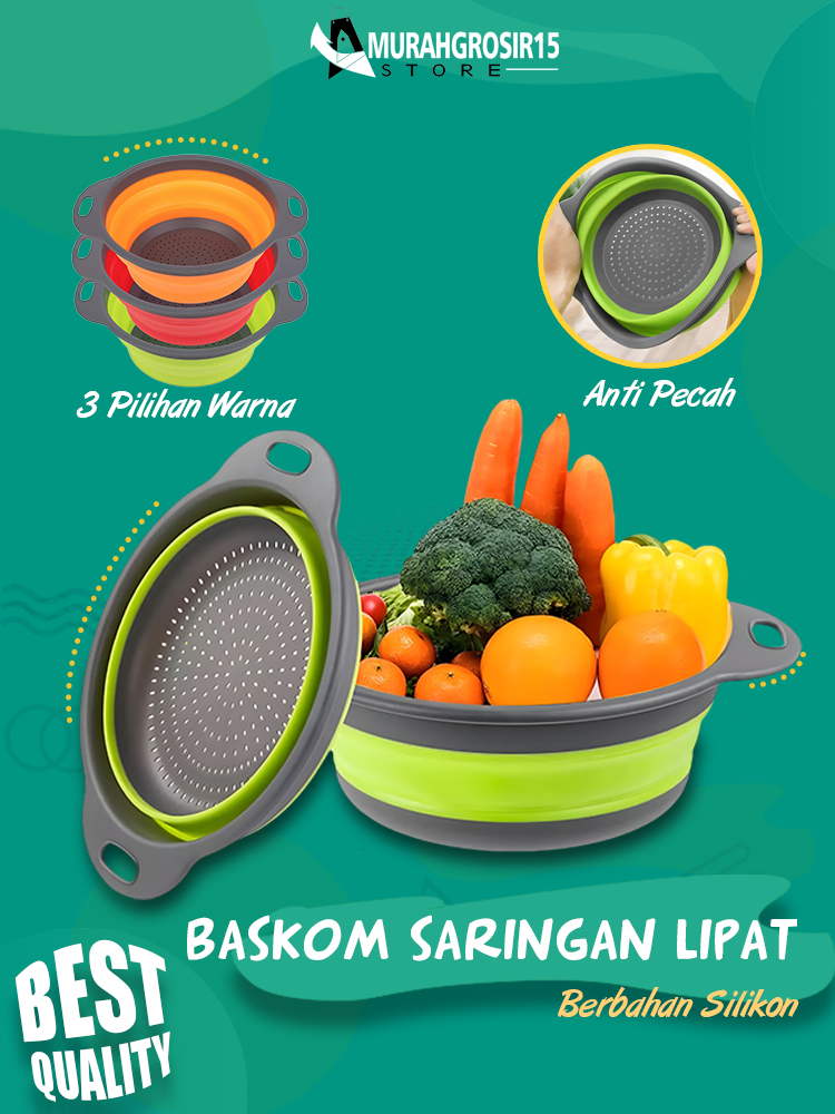 Jual Baskom Lipat Tempat Cuci Peniris Berah Sayur Buah Multifungsi