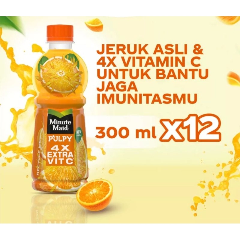 Jual Minute Maid Pulpy Orange Pet Ml X Botol Dus Shopee