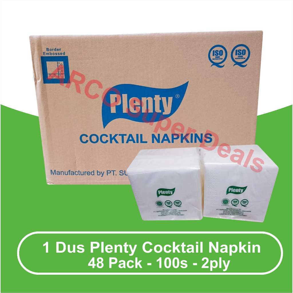 Jual 1 Dus Tissue Plenty Cocktail Napkin Isi 48 Pack Shopee Indonesia