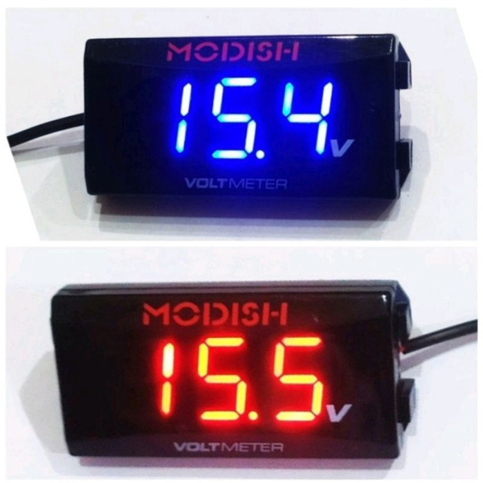 Jual ORIGINAL VOLTMETER SLIM MERK MODISH I Voltmeter Dan Jam I Alat