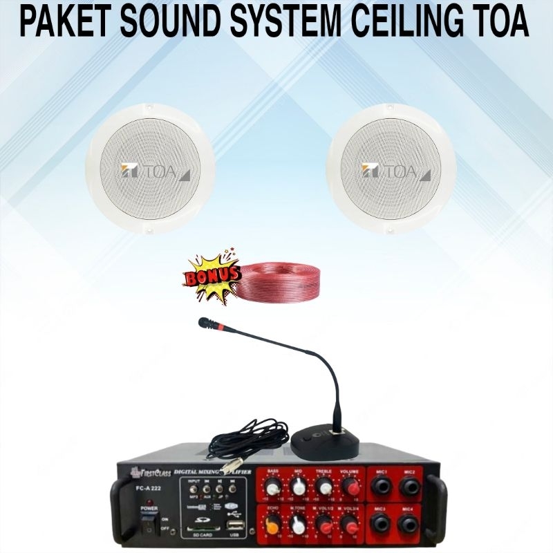 Jual Paket Speaker Ceiling Toa Mic Meja Paket Sound System Klinik Dan