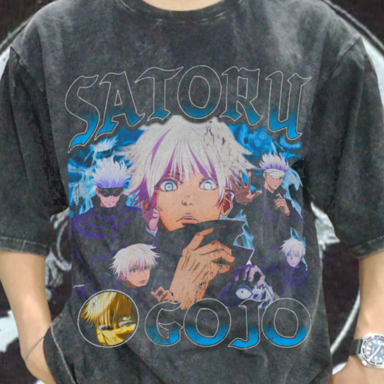 Jual Kaos Anime Jujutsu Kaisen SATORU GOJO Satoru Gojo Anime Vintage