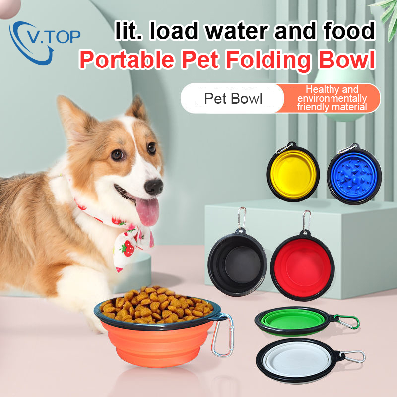 Jual V TOP Silicone Pet Bowl Lipat Mangkok Karet Tebal Tempat Makan