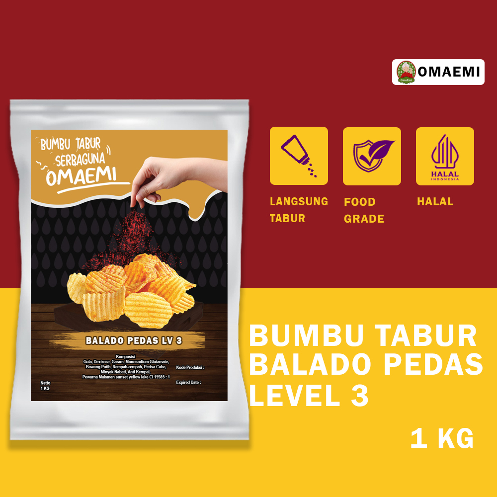 Jual BUMBU TABUR BALADO AROMA JERUK LVL 3 FOOD GRADE 1 KG Shopee