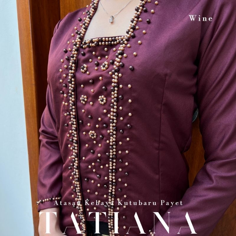 Jual Atasan Kebaya Kutubaru Full Payet Mutiara Lengan Panjang Tatiana