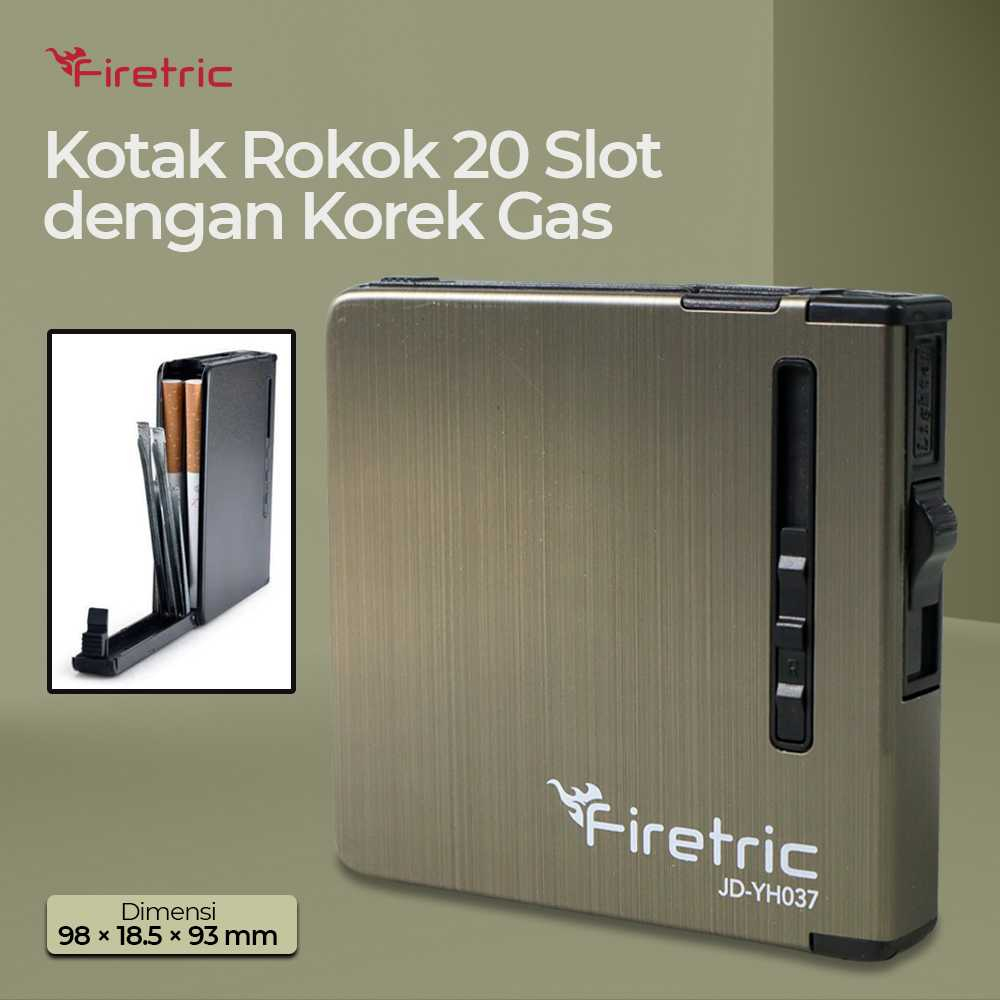 Jual Kotak Rokok 20 Slot Dengan Korek Gas JD YH037 Firetric Shopee