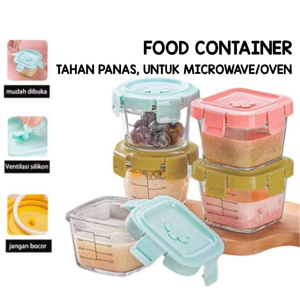 Jual Penyimpanan Mpasi Kaca Wadah Mpasi Kaca Baby Food Container