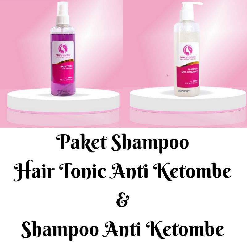 Jual DRW SKINCARE PAKET SHAMPOO ANTI KETOMBE DAN HAIR TONIC ANTI