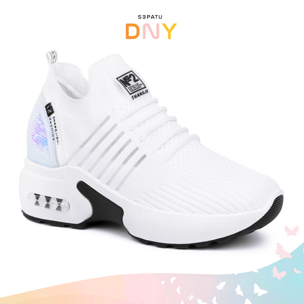 Jual Sepatu DNY Spatu Putih Wanita Kekinian Sepatu Cewek Sneakers