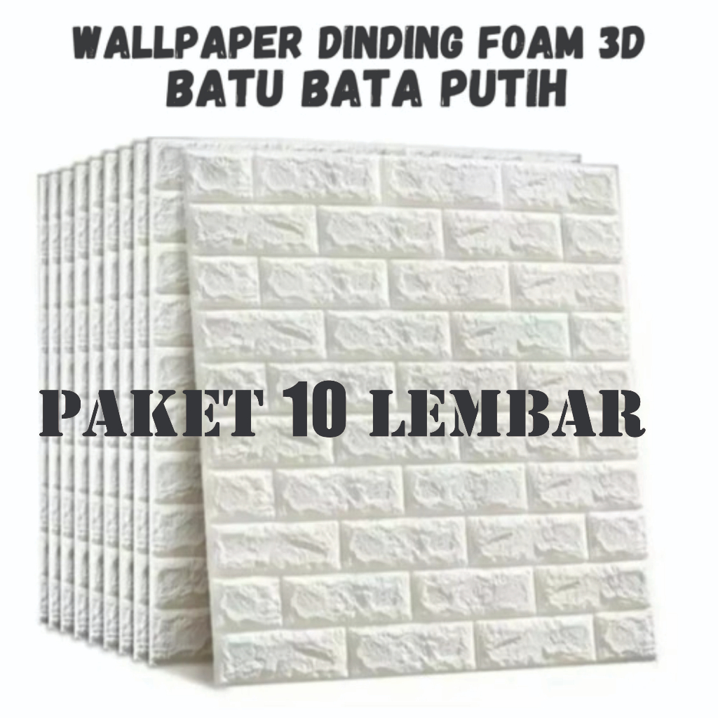 Jual PAKET 10 LEMBAR Wallpaper Brickfoam Bata 3D Foam 70 X 38cm