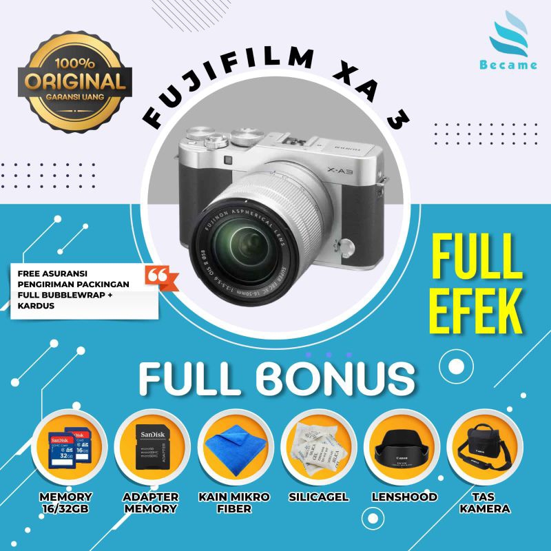 Jual Fujifilm Xa Wifi Lensa Kit Memory Tas Siap Pakai Mulus