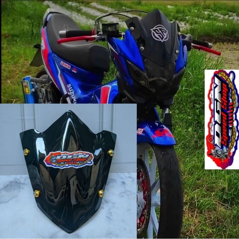 Jual VISOR SATRIA FU BARONG MODEL SPLIT LANCIP WINDSHIELD SATRIA FU