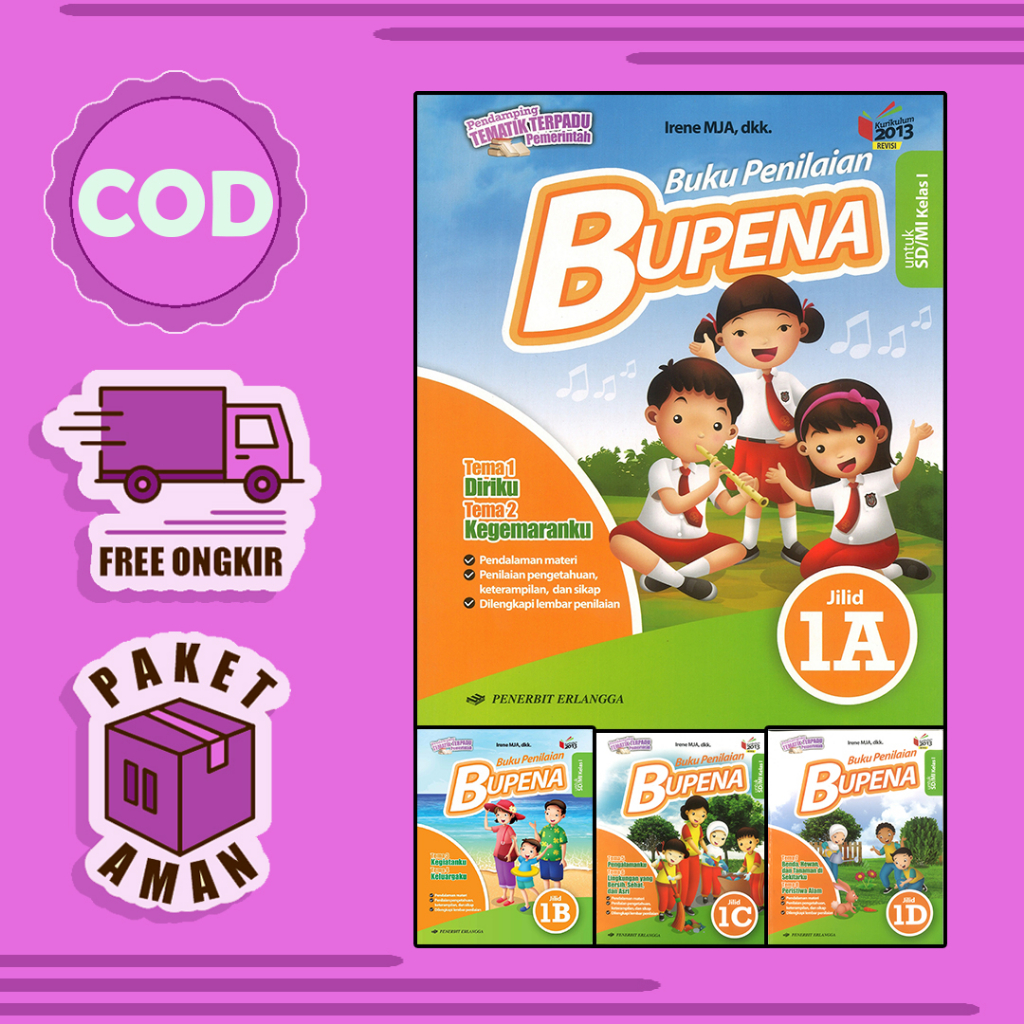 Jual Buku BUPENA Kelas 1 Sd Mi Erlangga Kurikulum 2013 K13n Shopee