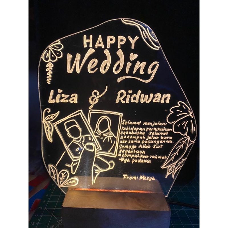 Jual TANPA PO GIFT BOX AKRILIK LETTERING LED CUSTOM KADO ULANG TAHUN