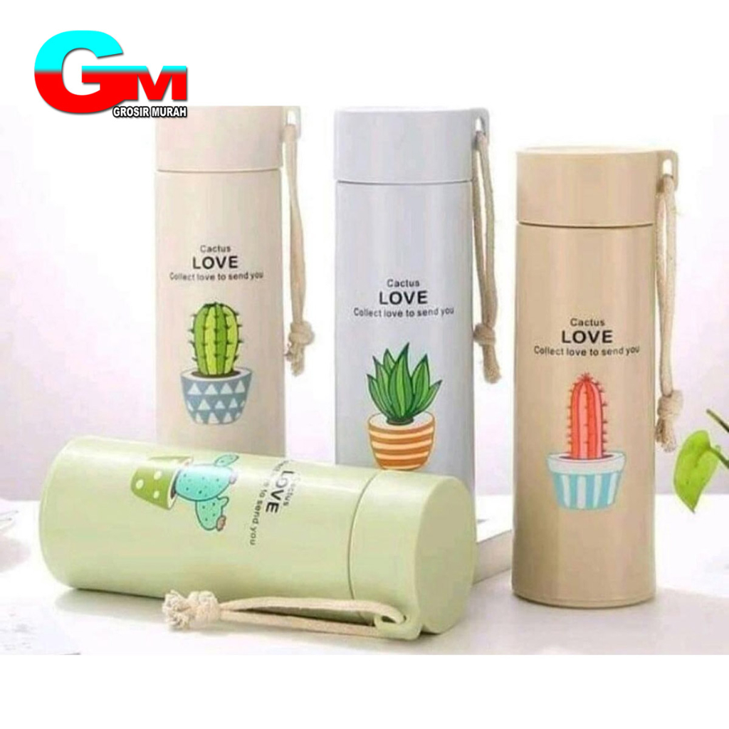 Jual Botol Minum Kaca Kaktus Thermos Botol Minum Unik Motif Kaktus