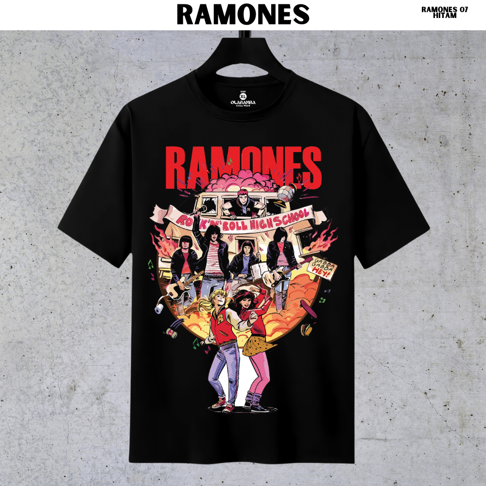 Jual KAOS RAMONES OLABAMBA BOOTLEG 07 Kaos Distro Premium Pria