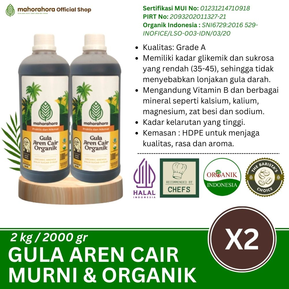 Jual Mahorahora Paket Hemat Gula Aren Cair Organik 1 Liter Premium Dan