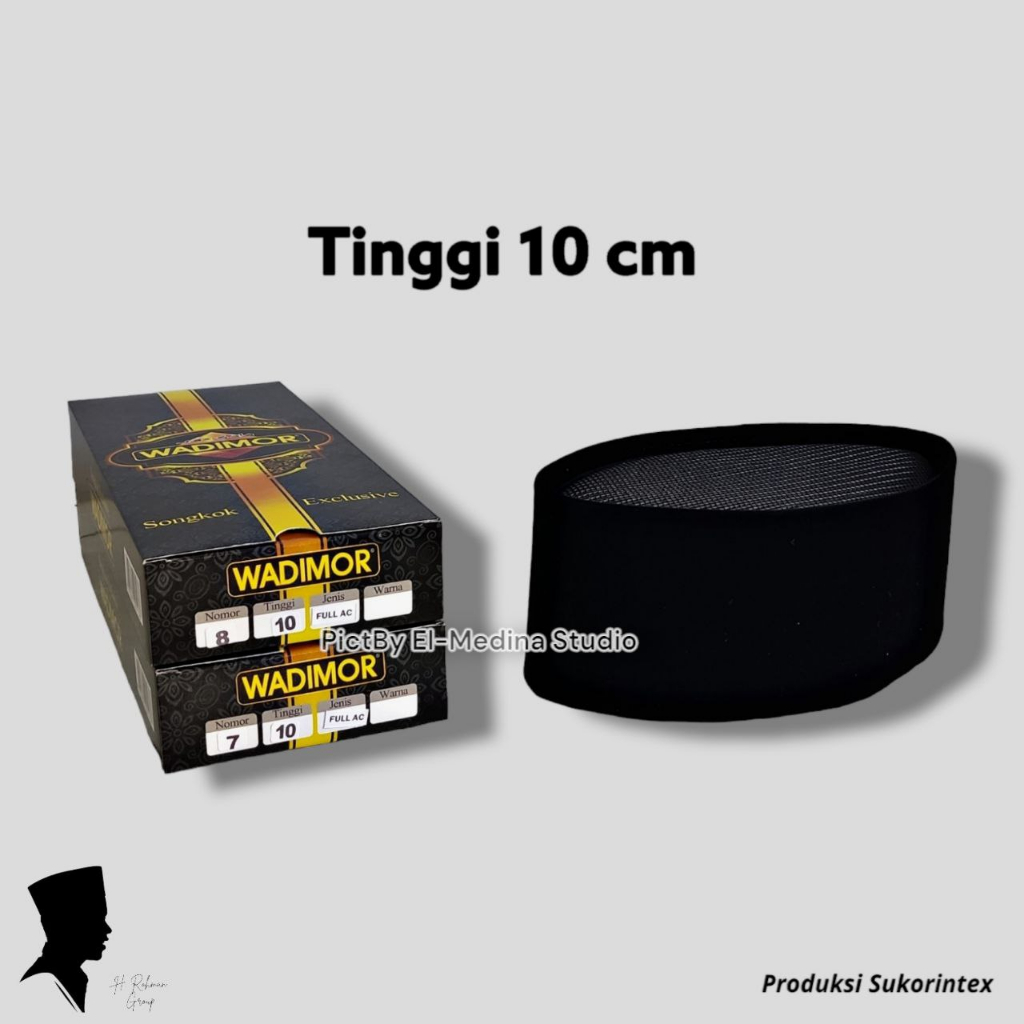 Jual Wadimor Full Ac Tinggi 6 7 8 9Cm Hitam Polos Premium Peci Kopiah