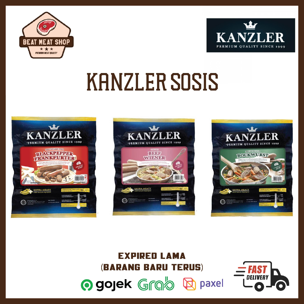 Jual Kanzler Sosis Bockwurst Blackpepper Frankfurter Beef Wiener