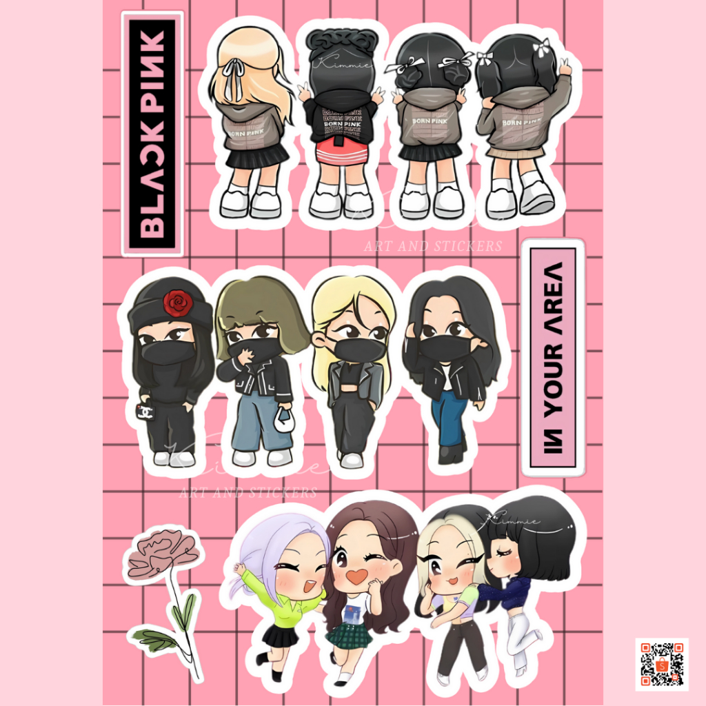 Jual MINI NEW Stiker Blackpink Chibi Blackpink Bornpink Kartun Lucu