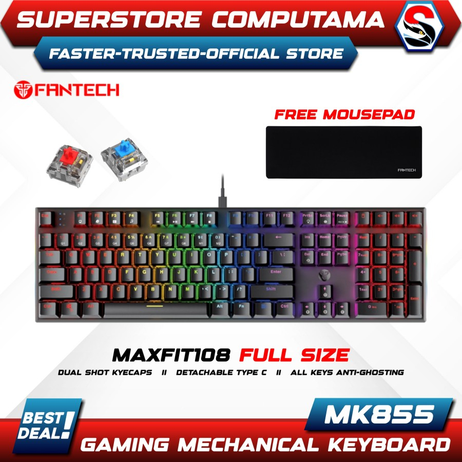 Jual Fantech Mk Maxfit Rgb Mechanical Gaming Keyboard Shopee