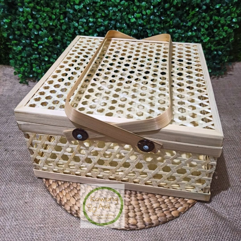 Jual Keranjang Rantang Hampers Anyaman Bambu Kotak Hantaran Pernikahan