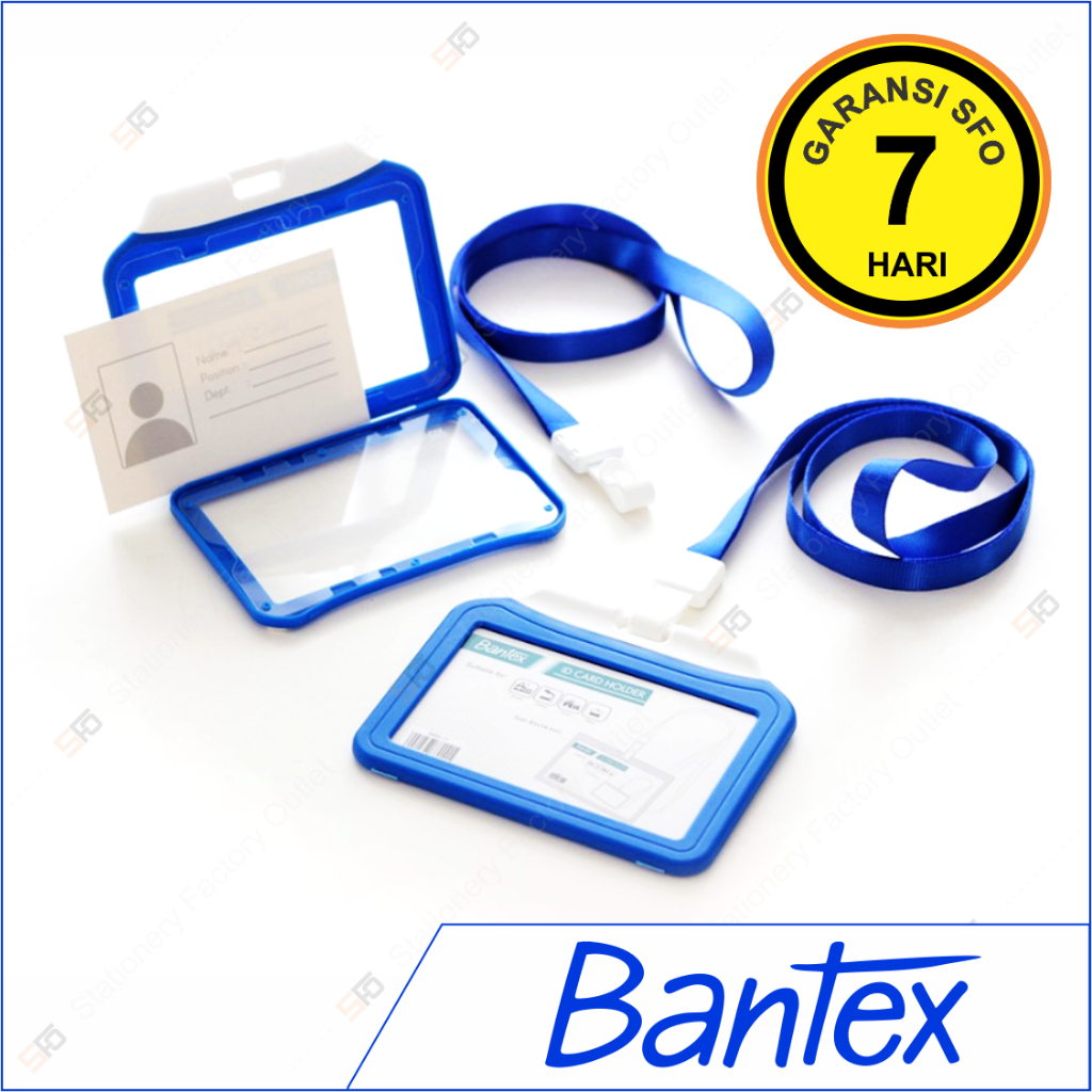 Jual ID Card Holder Bantex Landscape Lanyard Two Sides Shopee Indonesia