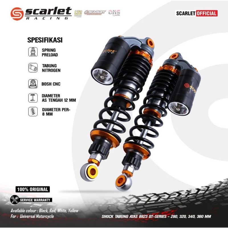 Jual Shockbreaker Tabung Atas Scarlet Original 280mm 320mm 340mm Shock