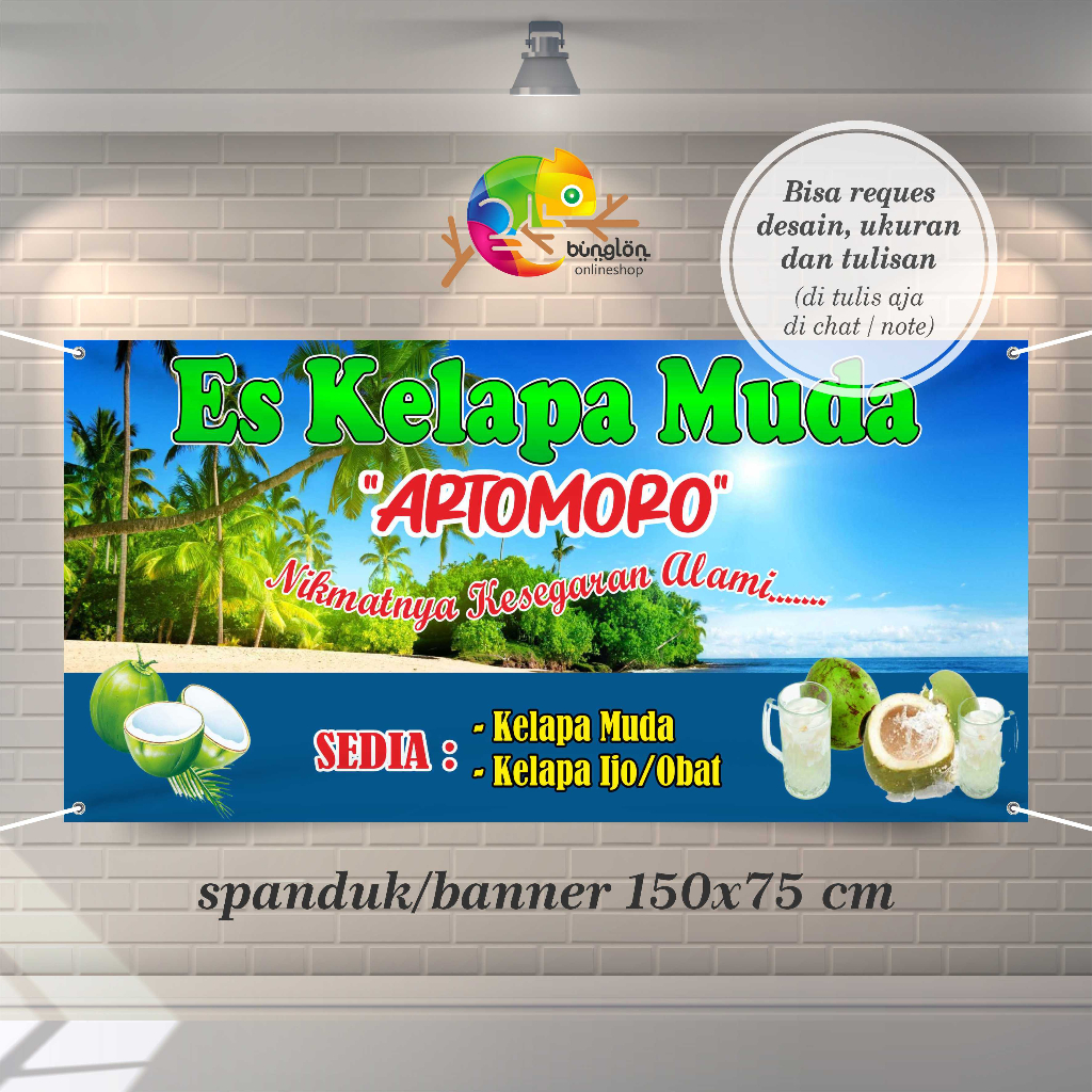 Jual 150x75 Spanduk Banner Es Kelapa Muda Varian Rasa Shopee Indonesia