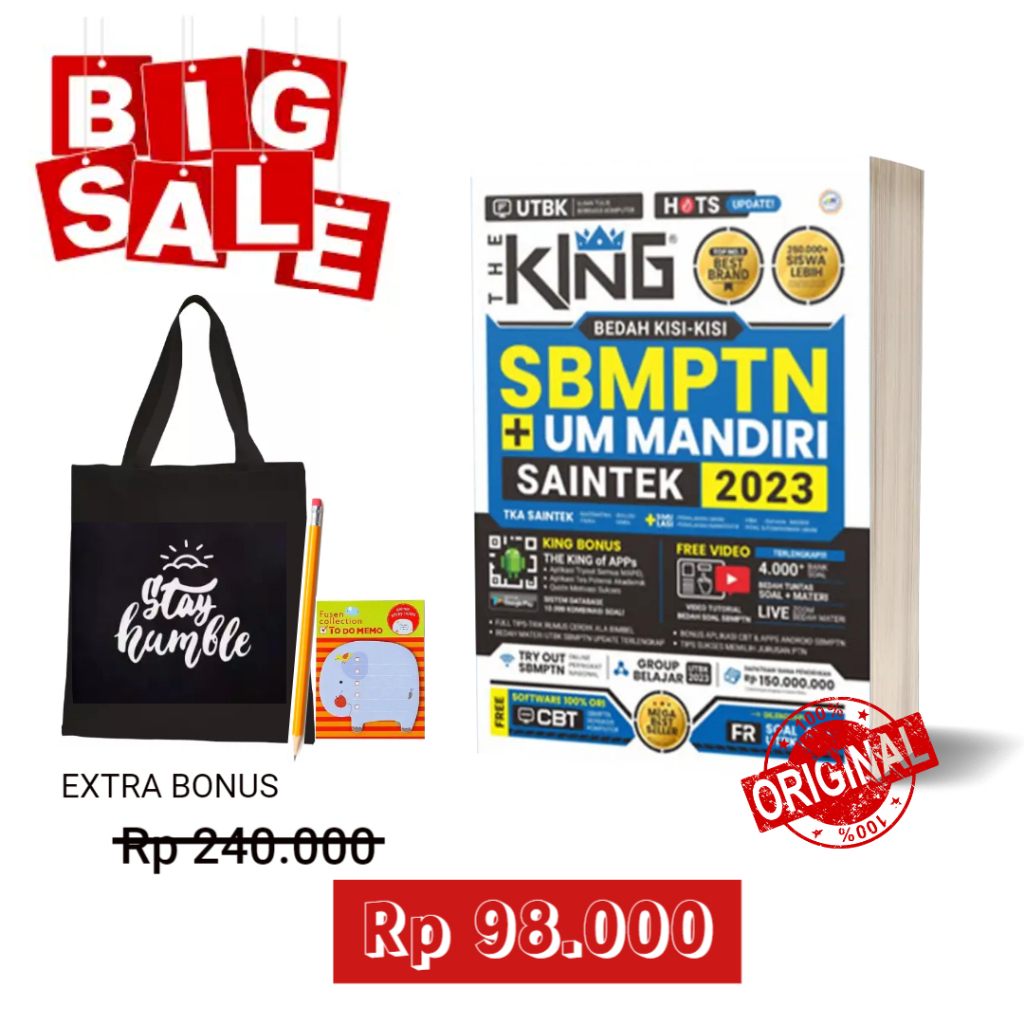 Jual Buku Smbptn Saintek Buku Tes Skolastik Snbt The King