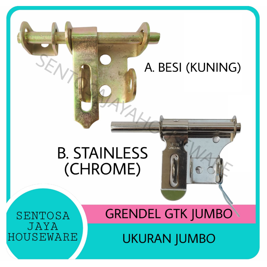 Jual Grendel Gembok Gtk Jumbo Overpal Pengaman Pintu Gudang Besar