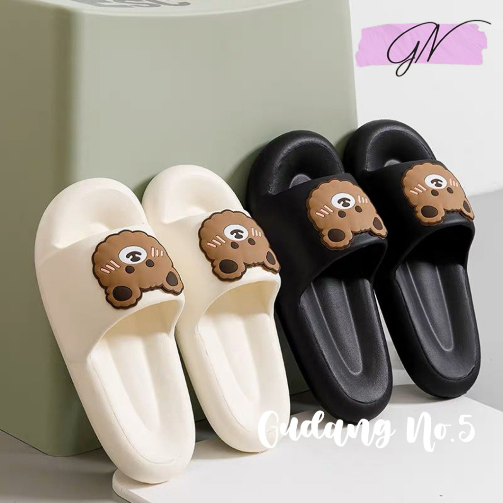 Jual Gn A Sandal Slop Jelly Wanita Motif Teddy Bear Korean Style