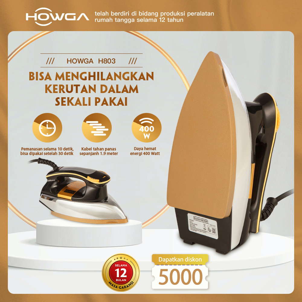 Jual Setrika HOWGA 400W H803 Setrika Murah Setrika Baju Strika Listrik