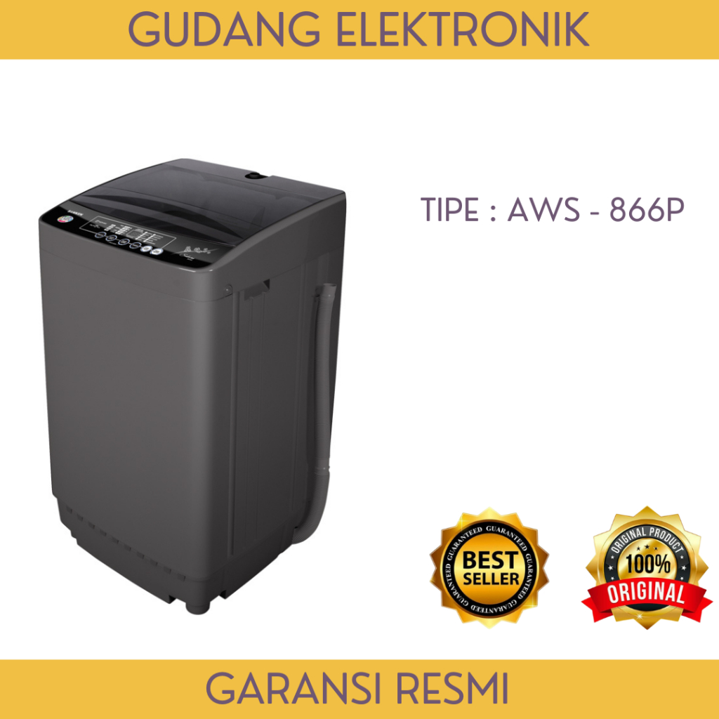 Jual MESIN CUCI SANKEN 1 TABUNG 8 KG AWS866P MESIN CUCI TOP LOADING