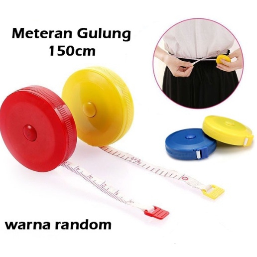 Jual Meteran Baju 1 5 Meter Gulung Mini Roll Putar 150 Cm Pita Alat