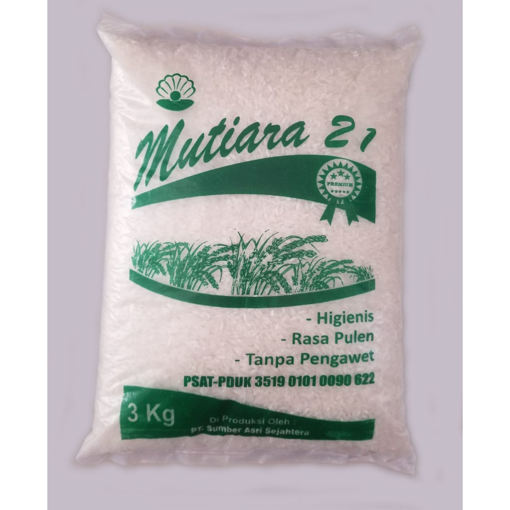 Jual Beras Premium Mutiara21 Kemasan 3KG Shopee Indonesia