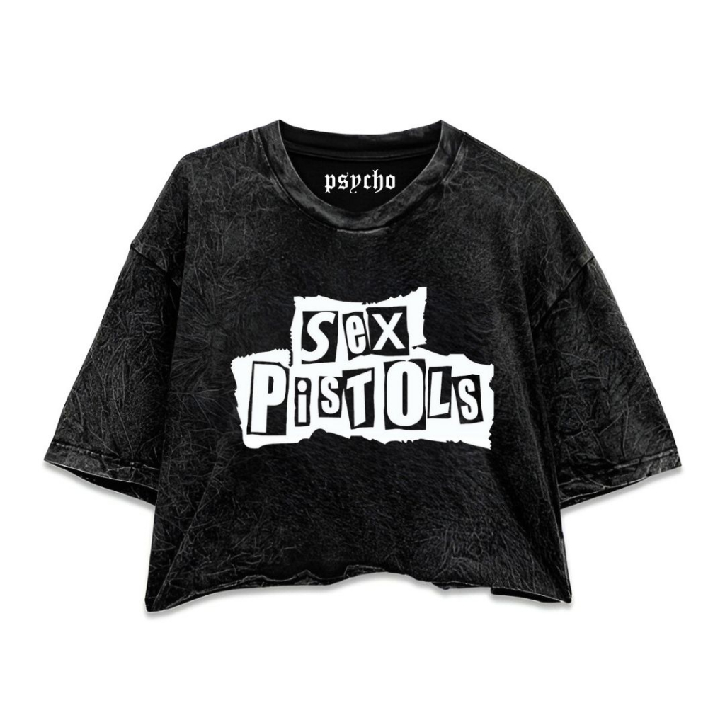 Jual Psycho Crucify Sex Pistols Oversized Crop Top Crop Tee