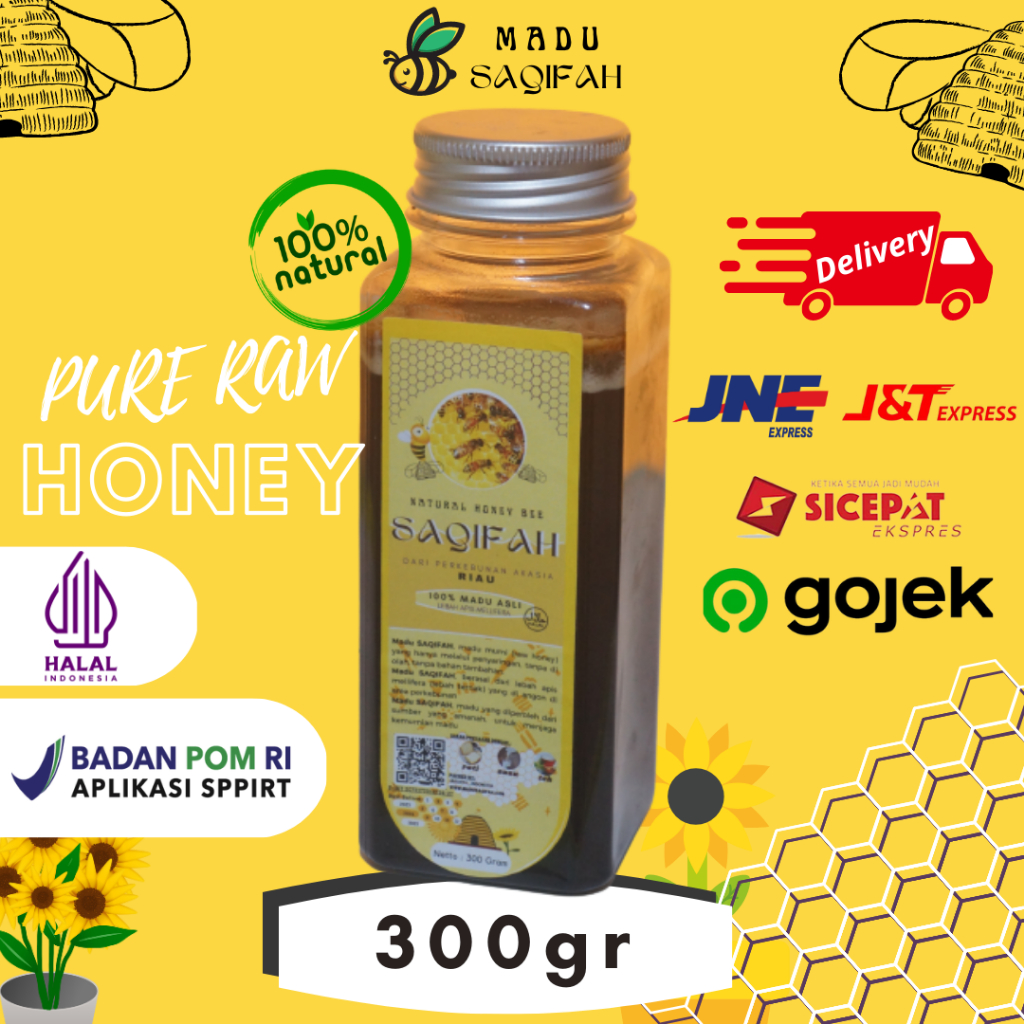 Jual Alami Pure Natural Raw Honey Bee SAQIFAH Madu Murni 100 Asli