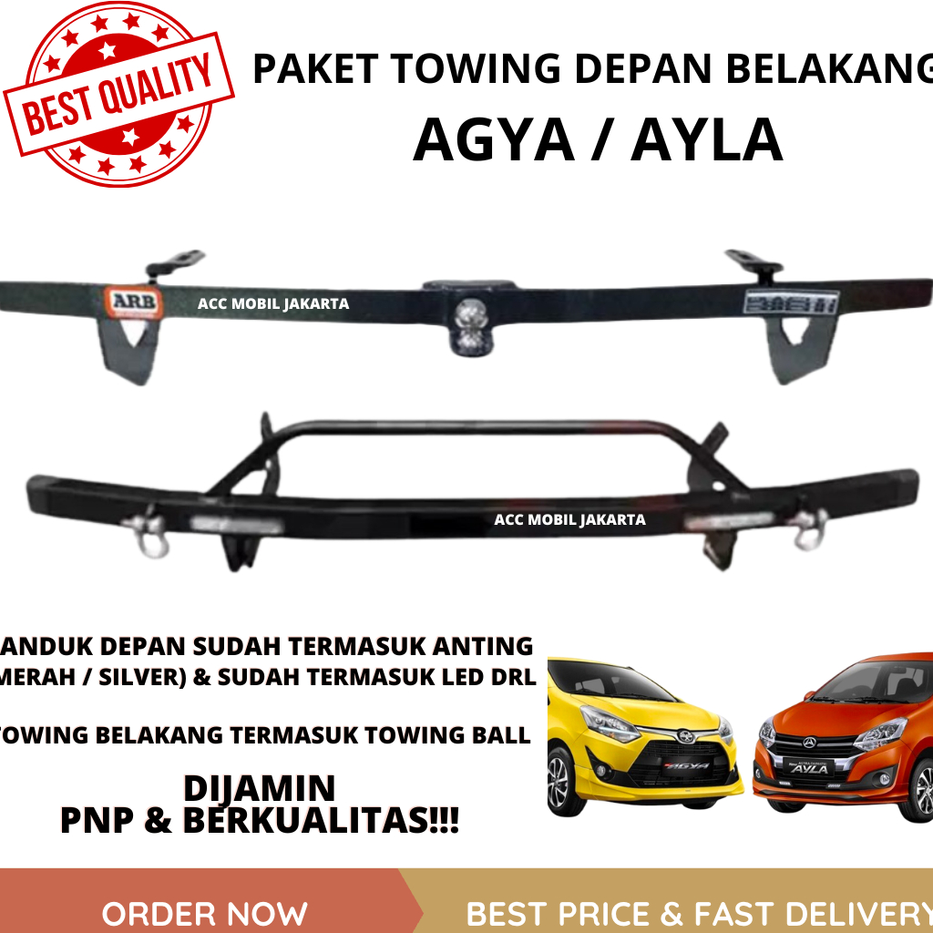 Jual Paket Towing Arb Depan Belakang Agya Ayla Original Besi Pelindung