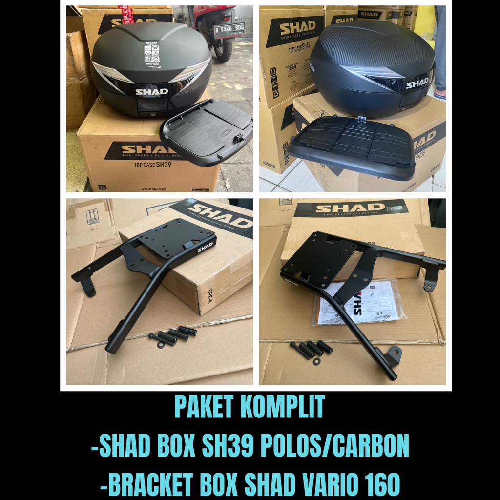 Jual PAKET KOMPLIT DUDUKAN BOX SHAD VARIO 160 BOX SHAD SH39 POLOS