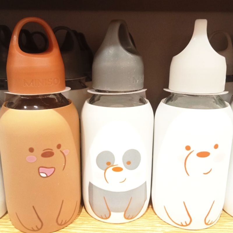 Jual MINISO WE BARE BEARS COLLECTION 4 0 GLASS BOTTLE BOTOL MINUM