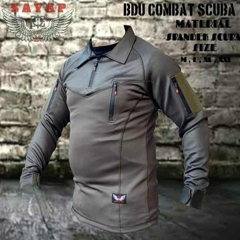 Jual Baju BDU Wangki Lengan Panjang Atasan Pria Wangki Baju Army