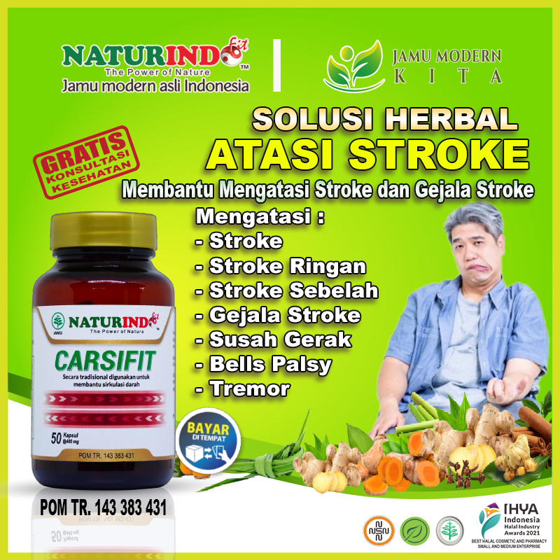 Jual Naturindo Carsifit Obat Herbal Mengatasi Stroke Bells Palsy Tremor