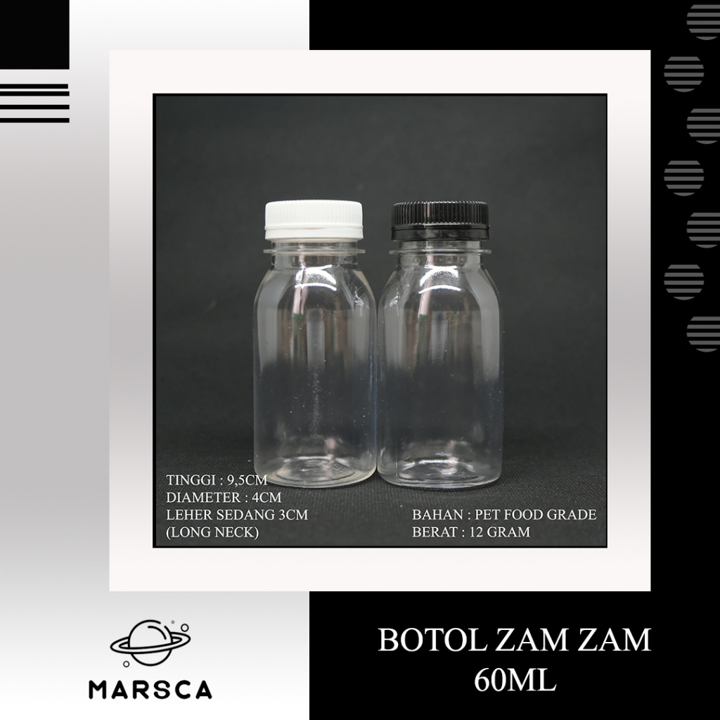 Jual Botol Zam Zam 60 Ml Tebal Botol Plastik 60 Ml Tebal Shopee