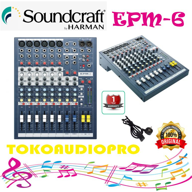 Jual Mixer Soundcraft EPM6 6 Channel Multi Format Mixer Original Epm 6