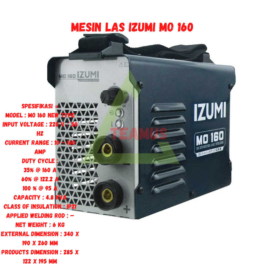 Jual IZUMI MESIN LAS MO 160 TRAFO LAS LISTRIK INVERTER IZUMI MMA 160