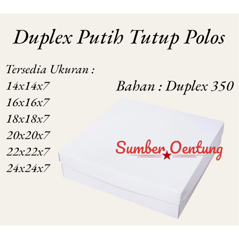 Jual Dus Duplex Putih Tutup Polos Tinggi Cm Karton Box Kotak Hampers